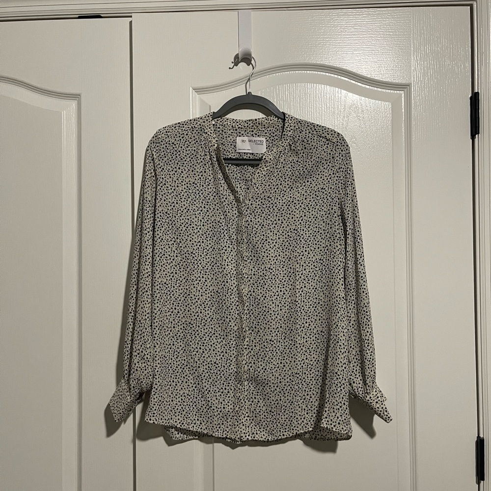 Selected Femme Button Up Long Sleeve Blouse
